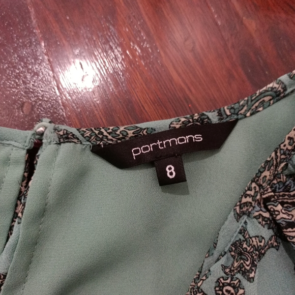 Portmans green paisley playsuit | size 8 - Picture 3 of 6